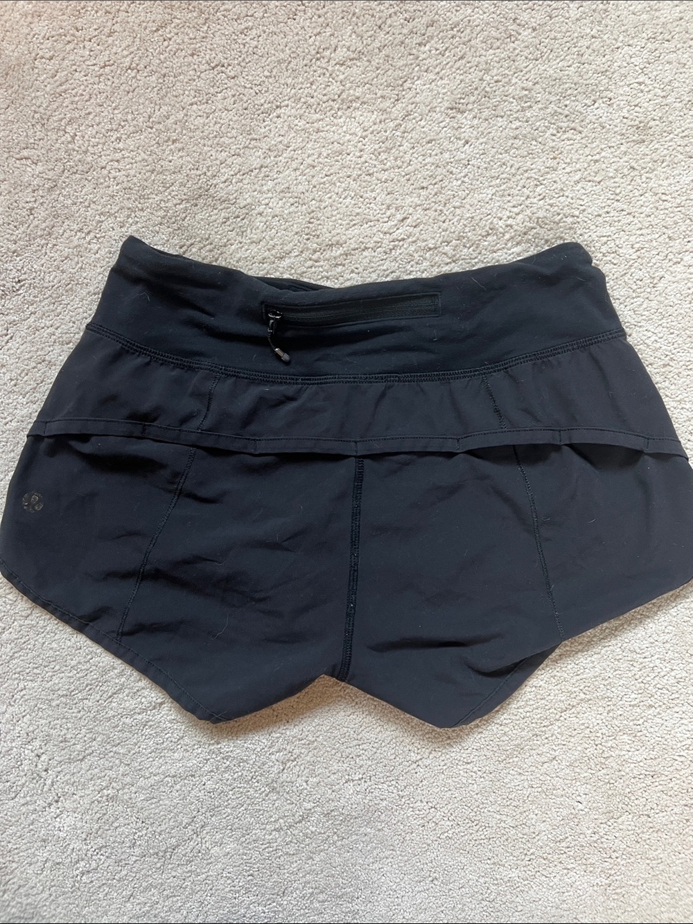 lululemon athletica Black Athletic Short with Zip Pocket- well loved